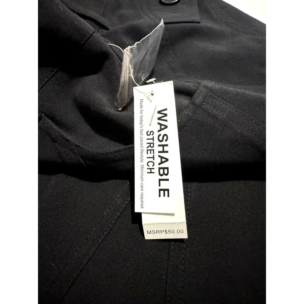 Larry Levine flare skirt black casual career preppy business casual women 8 New